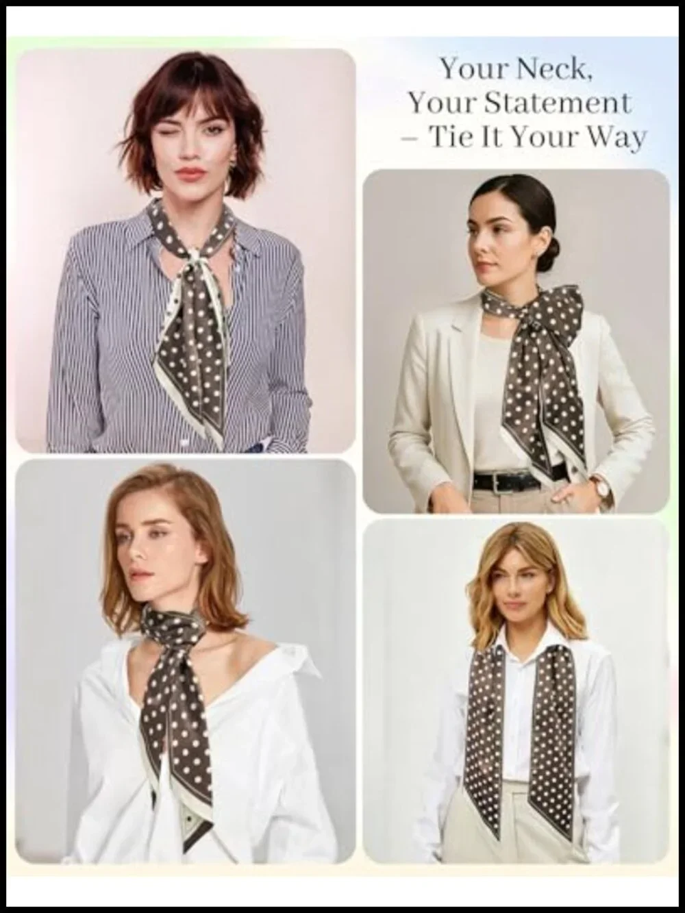 Silky Satin Scarf for Handbags and Hair - Headband Accessory for Western Outfits